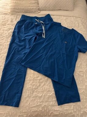Figs Royal Blue Medical Scrub Set - Top & Pants